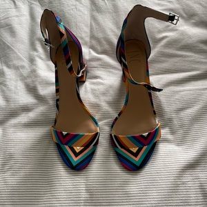 NEW I.N.C Stripe Open Toe Heels